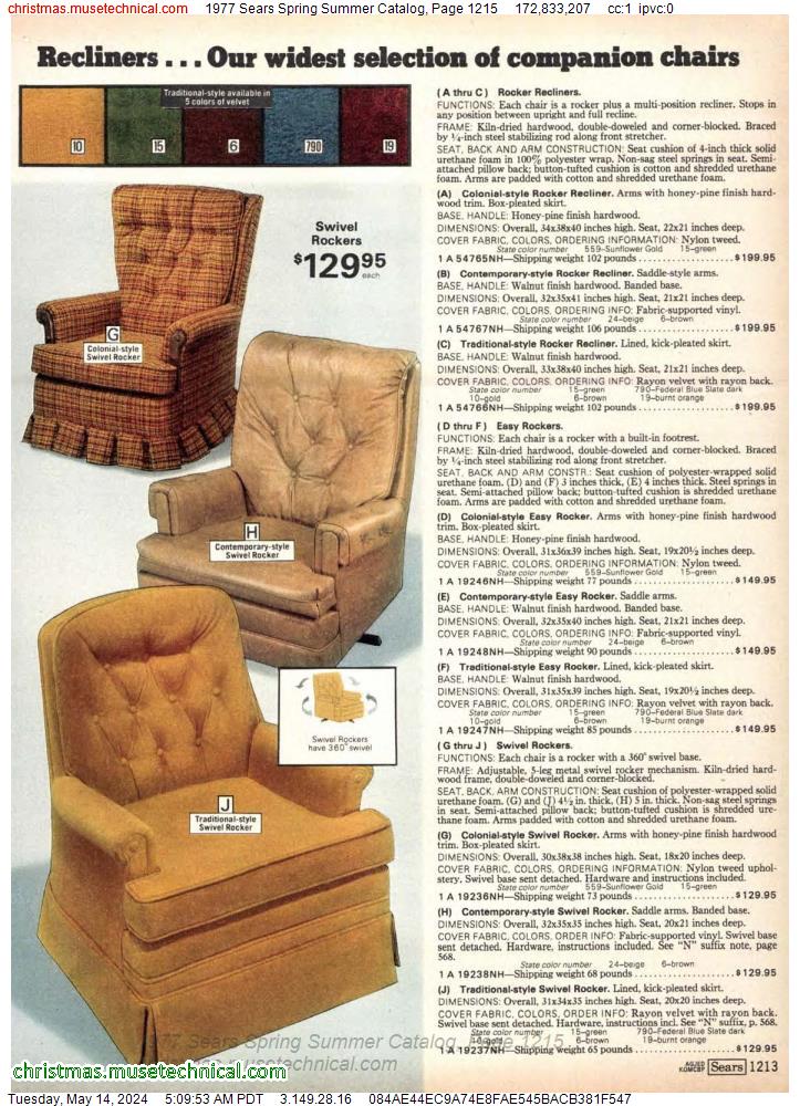 1977 Sears Spring Summer Catalog, Page 1215
