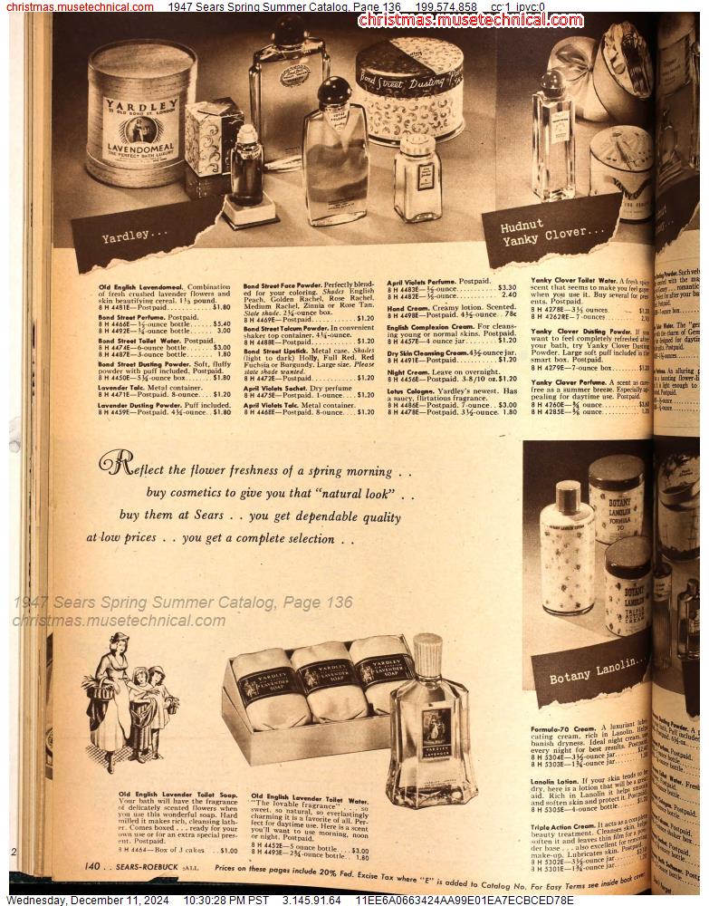 1947 Sears Spring Summer Catalog, Page 136