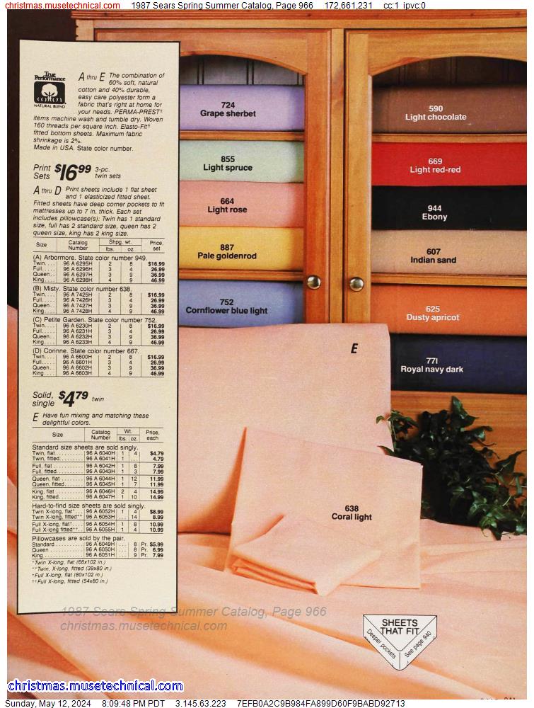 1987 Sears Spring Summer Catalog, Page 966