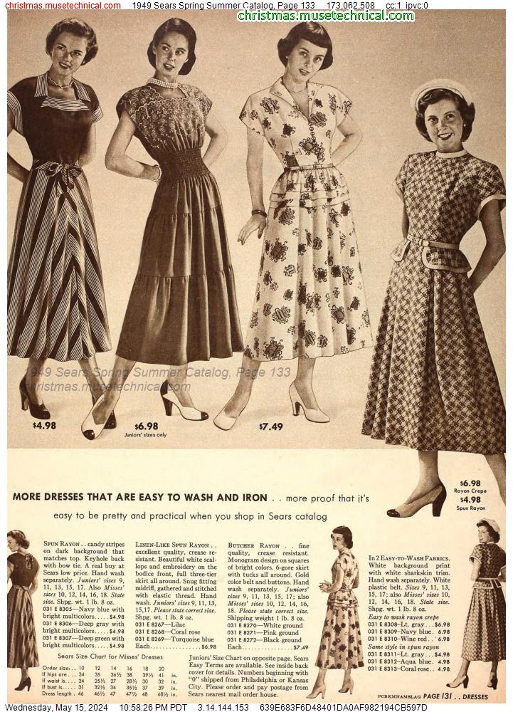1949 Sears Spring Summer Catalog, Page 133