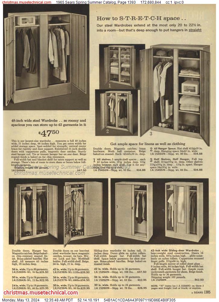 1965 Sears Spring Summer Catalog, Page 1393
