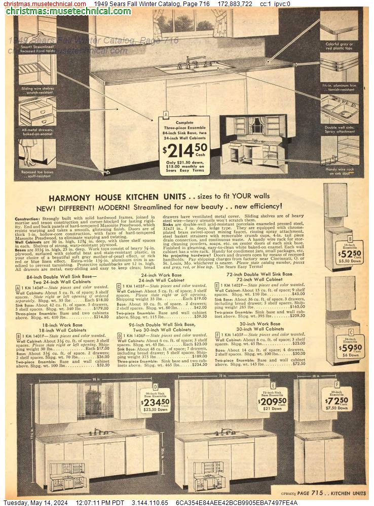 1949 Sears Fall Winter Catalog, Page 716