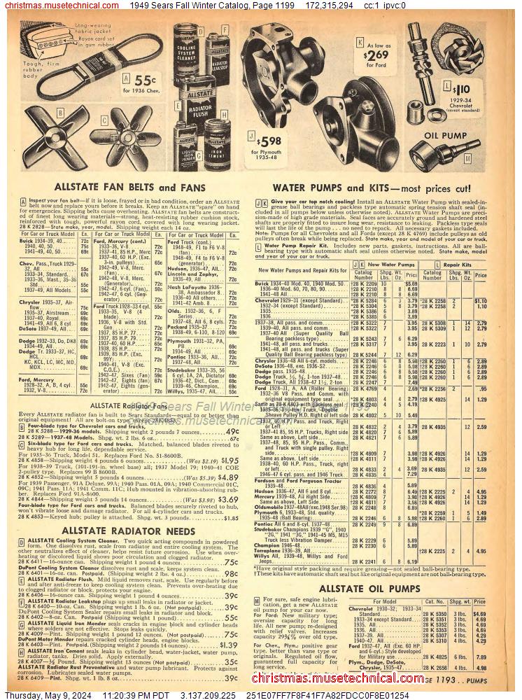 1949 Sears Fall Winter Catalog, Page 1199