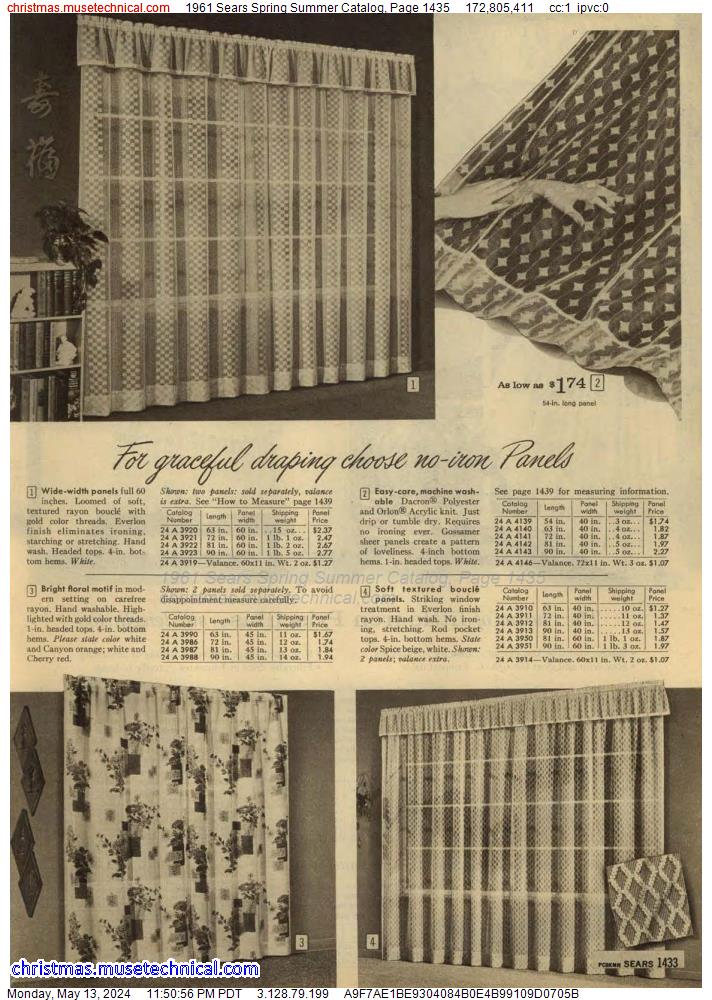 1961 Sears Spring Summer Catalog, Page 1435