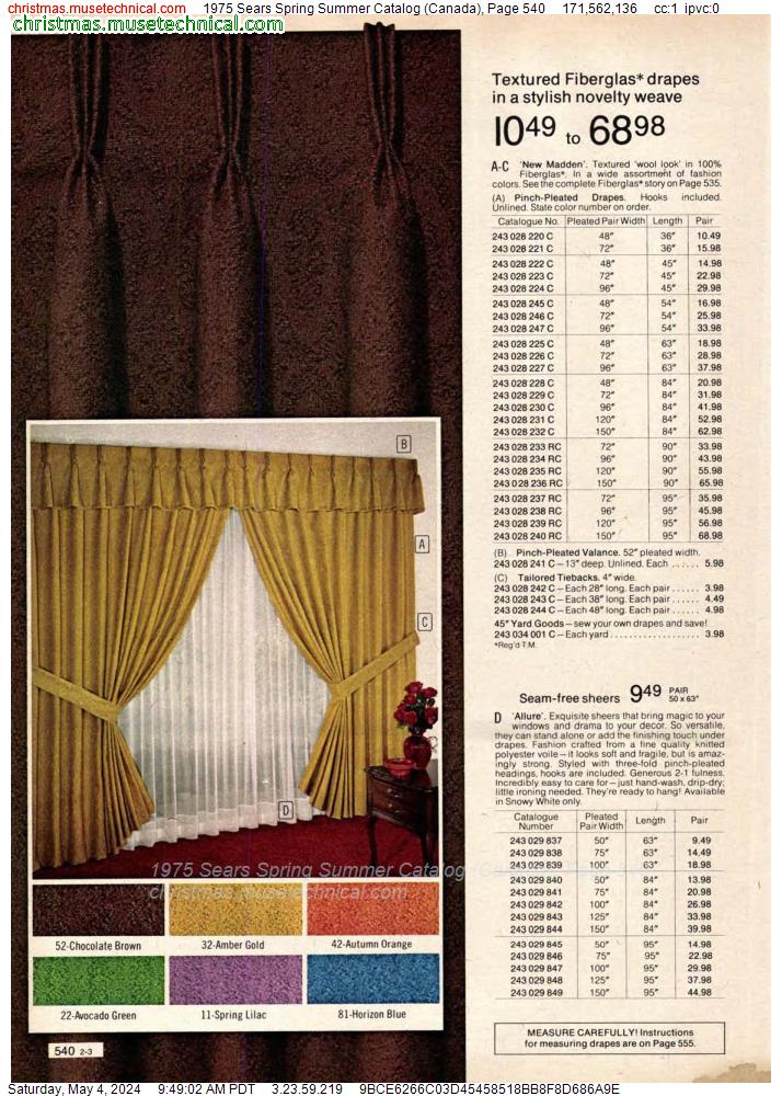 1975 Sears Spring Summer Catalog (Canada), Page 540