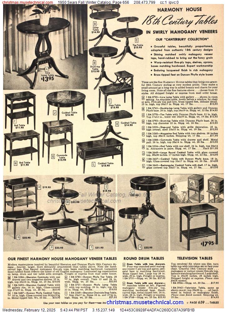 1950 Sears Fall Winter Catalog, Page 656