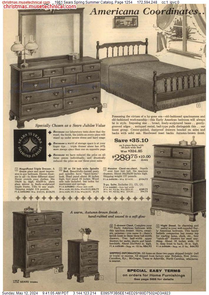 1961 Sears Spring Summer Catalog, Page 1254