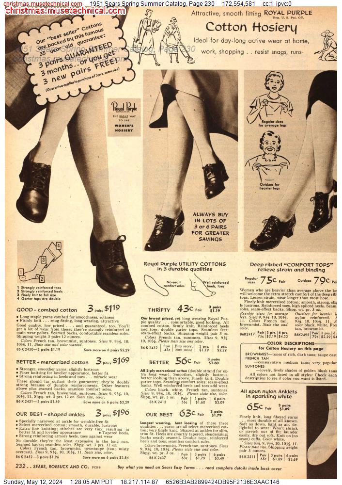 1951 Sears Spring Summer Catalog, Page 230