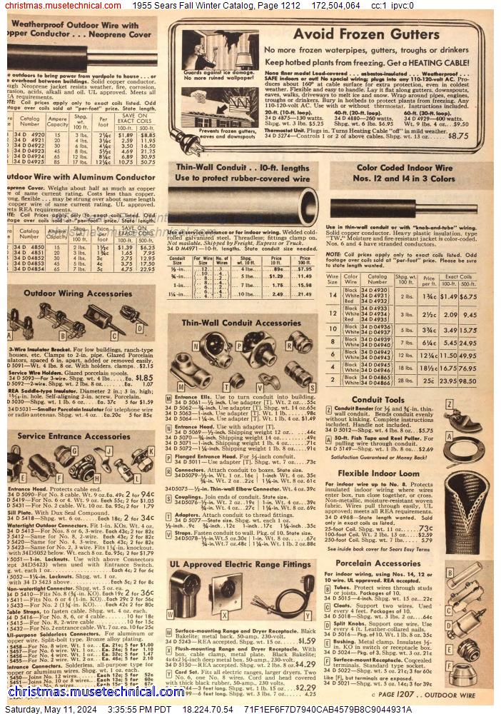 1955 Sears Fall Winter Catalog, Page 1212