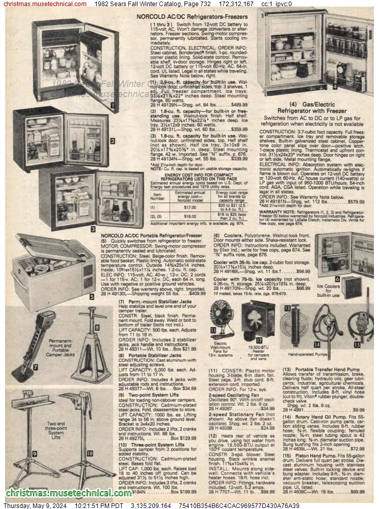 1982 Sears Fall Winter Catalog, Page 732