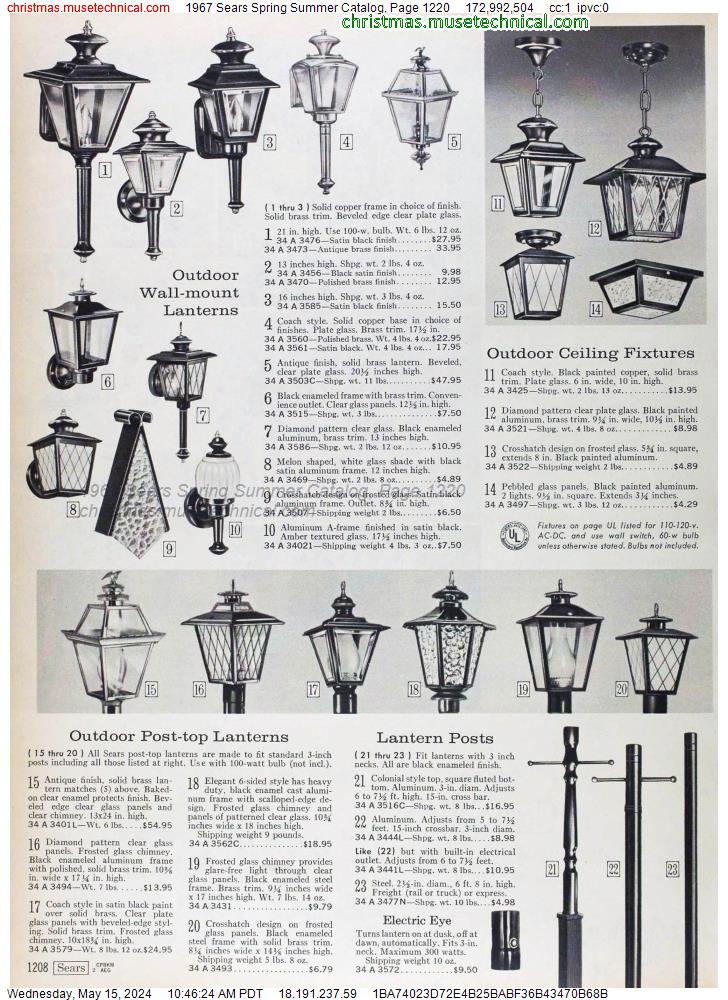 1967 Sears Spring Summer Catalog, Page 1220