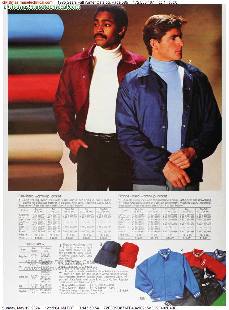 1985 Sears Fall Winter Catalog, Page 585