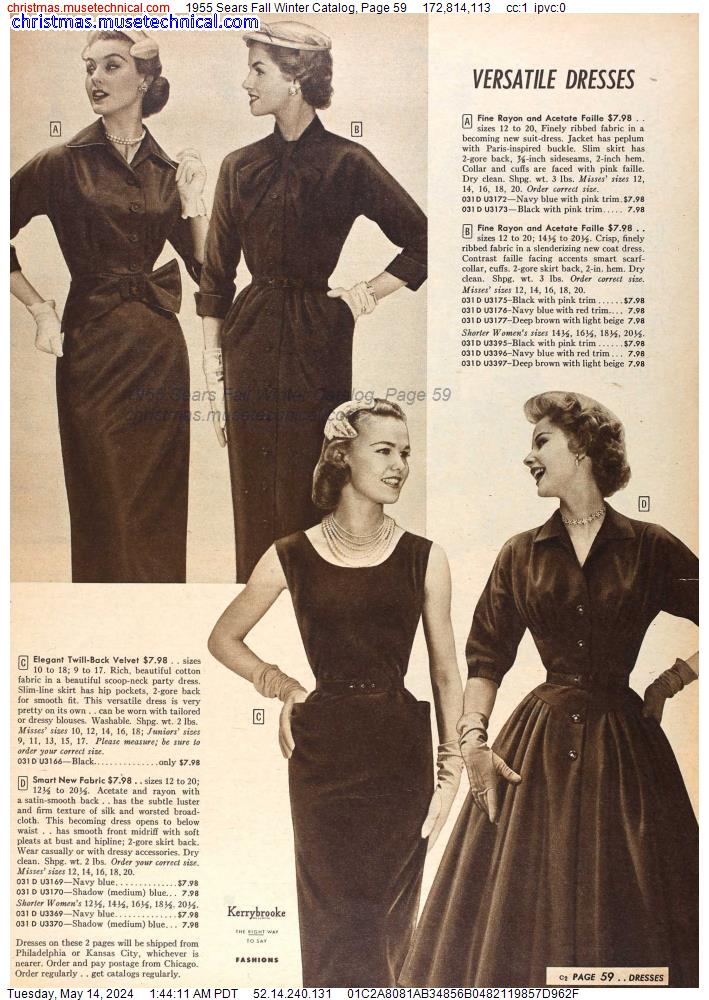1955 Sears Fall Winter Catalog, Page 59