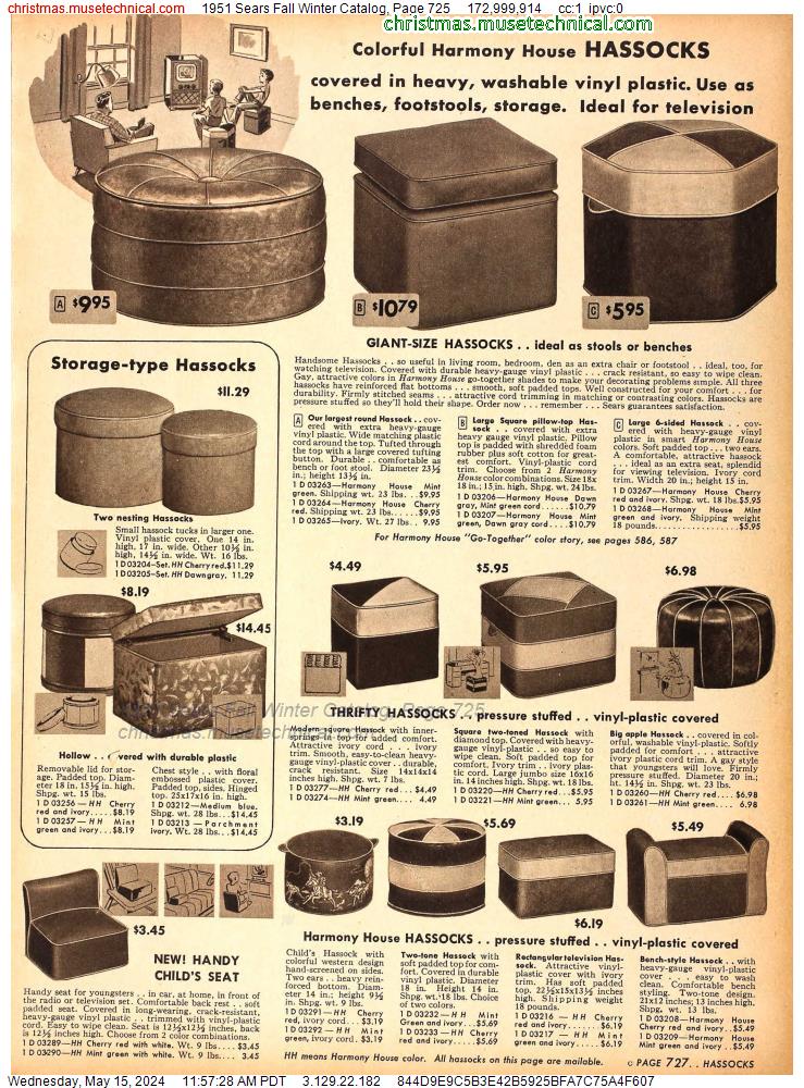 1951 Sears Fall Winter Catalog, Page 725