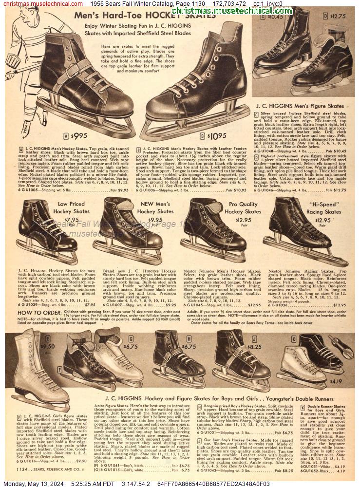 1956 Sears Fall Winter Catalog, Page 1130