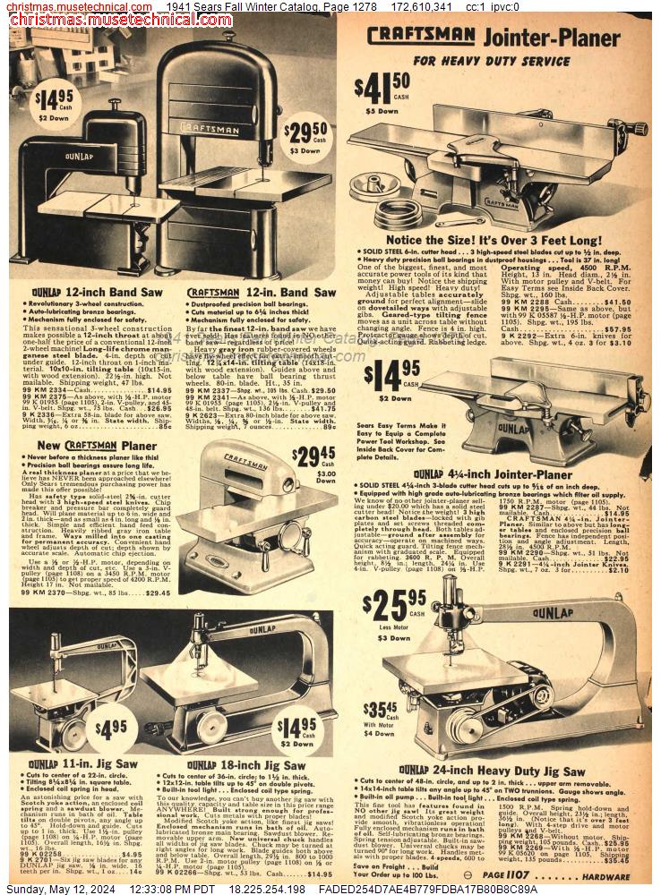 1941 Sears Fall Winter Catalog, Page 1278