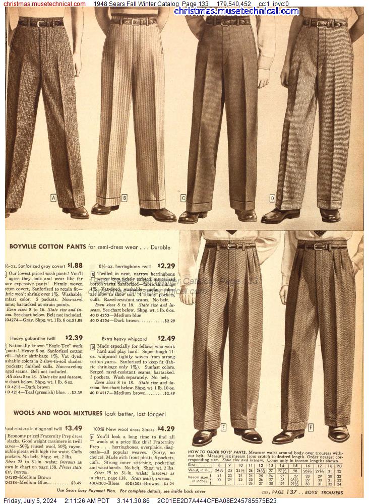 1948 Sears Fall Winter Catalog, Page 133
