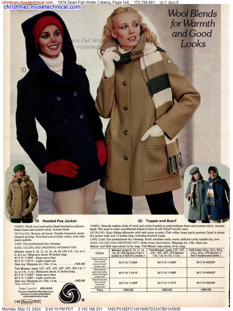 1978 Sears Fall Winter Catalog, Page 148