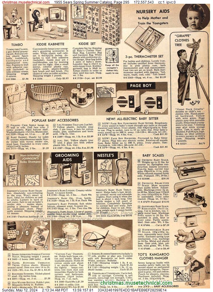 1955 Sears Spring Summer Catalog, Page 295
