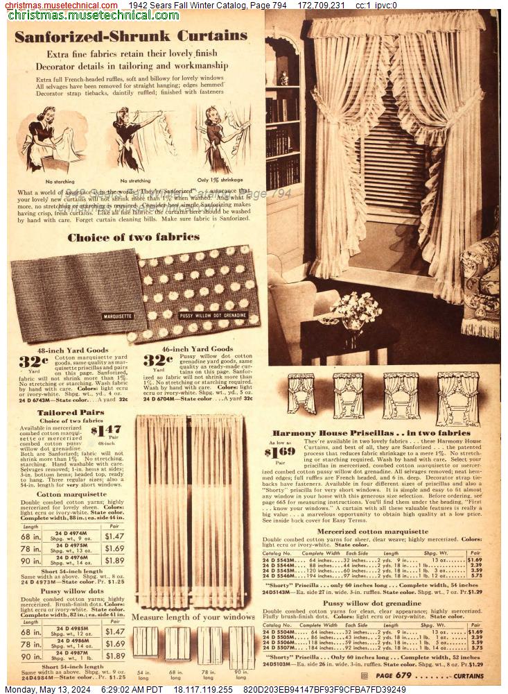 1942 Sears Fall Winter Catalog, Page 794