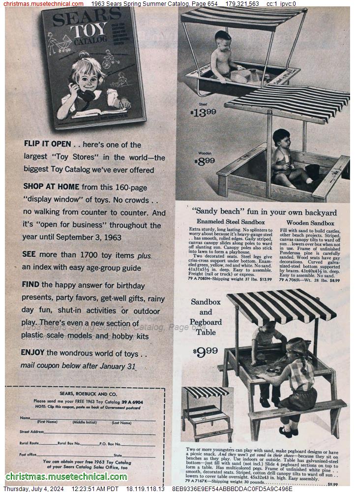 1963 Sears Spring Summer Catalog, Page 654