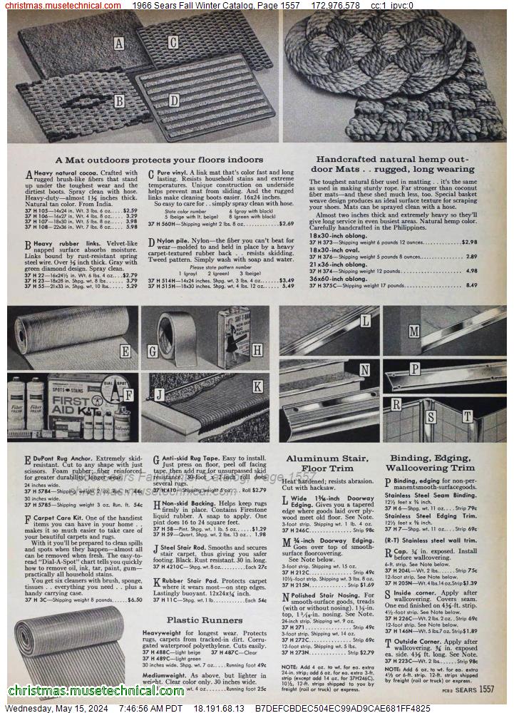 1966 Sears Fall Winter Catalog, Page 1557
