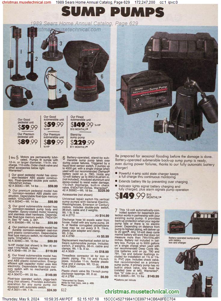 1989 Sears Home Annual Catalog, Page 629