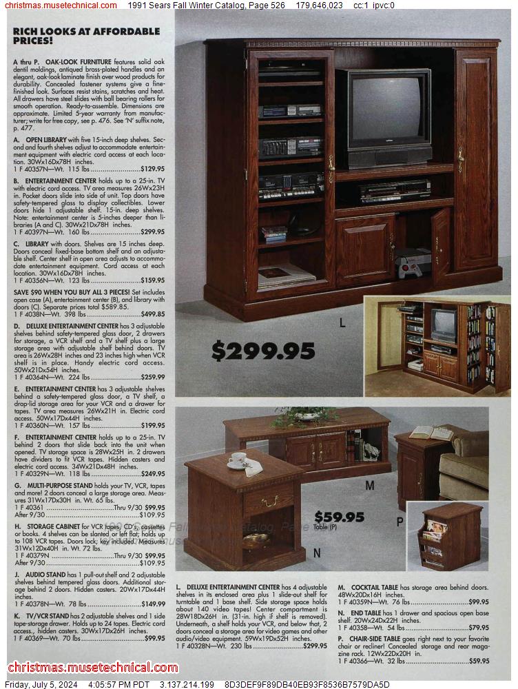 1991 Sears Fall Winter Catalog, Page 526