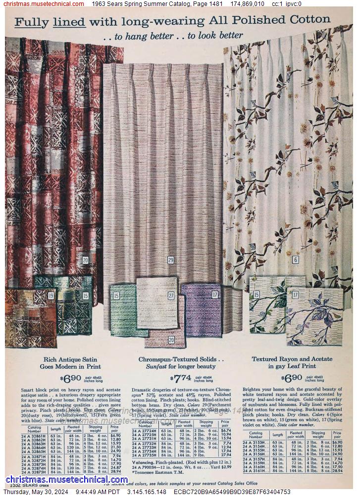 1963 Sears Spring Summer Catalog, Page 1481