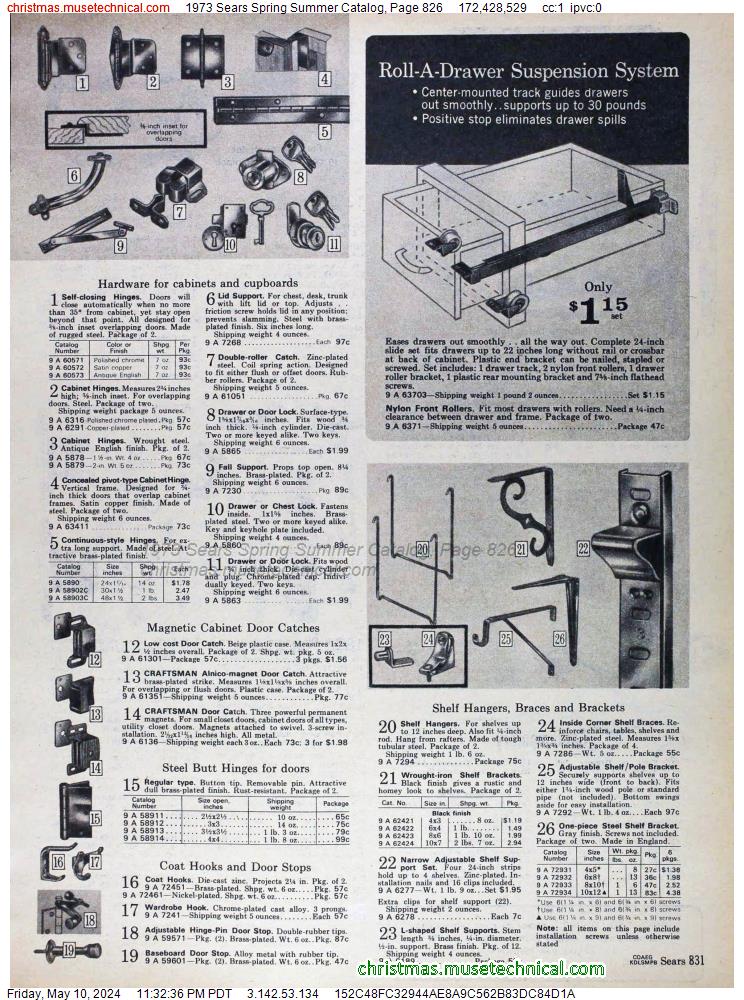 1973 Sears Spring Summer Catalog, Page 826