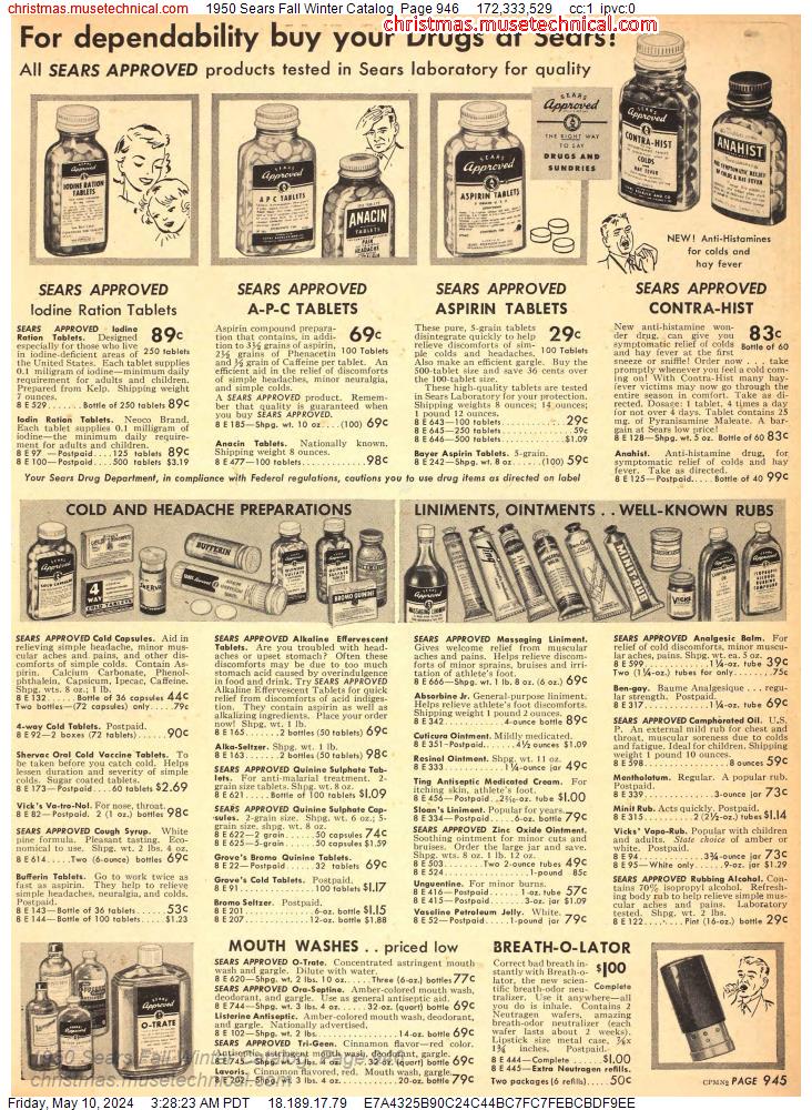 1950 Sears Fall Winter Catalog, Page 946