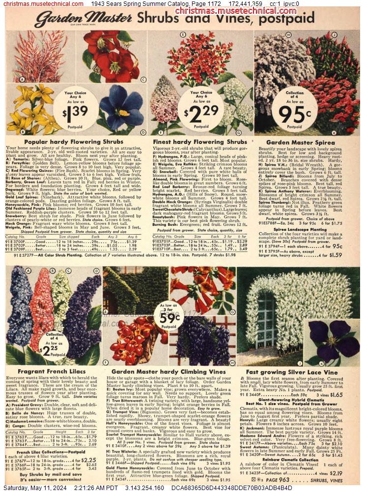 1943 Sears Spring Summer Catalog, Page 1172