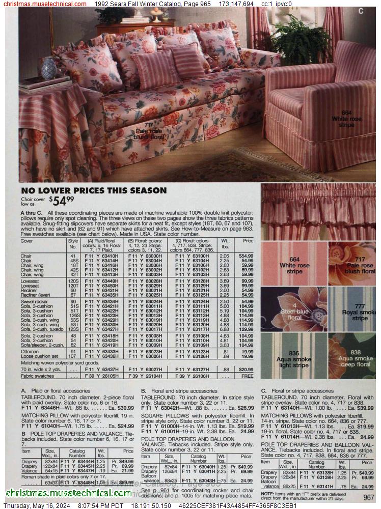 1992 Sears Fall Winter Catalog, Page 965