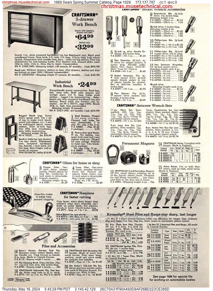 1969 Sears Spring Summer Catalog, Page 1028