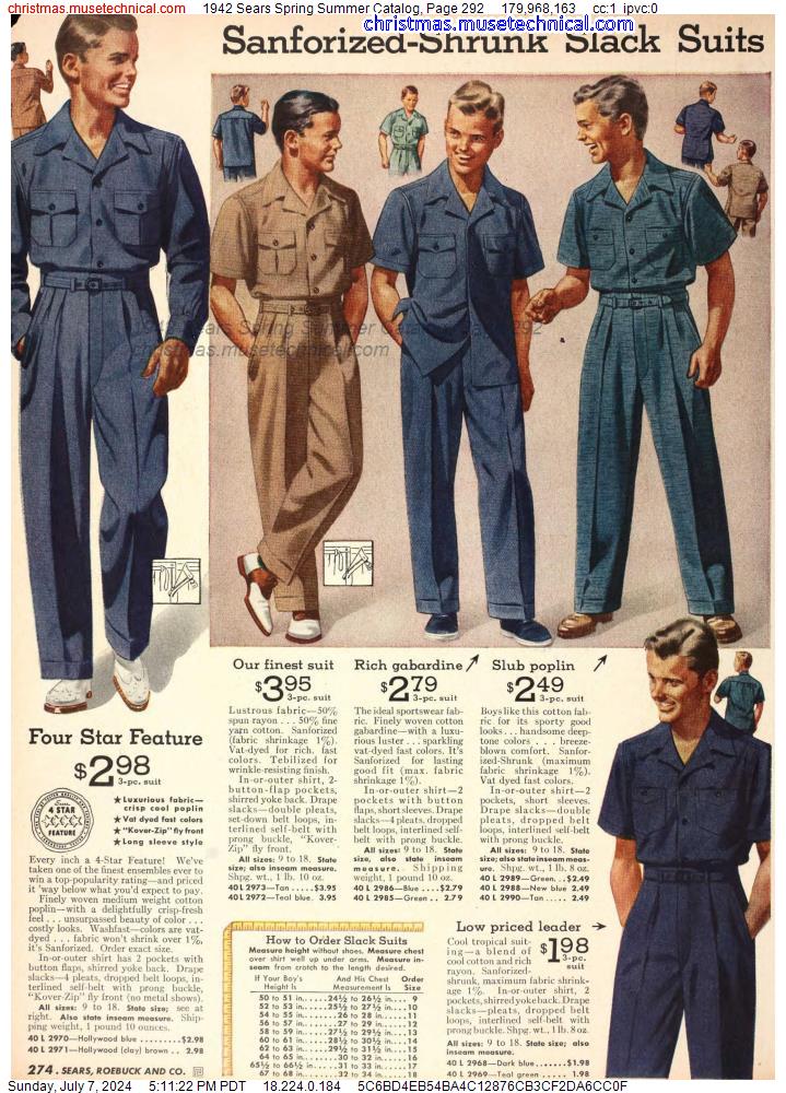 1942 Sears Spring Summer Catalog, Page 292 - Catalogs & Wishbooks