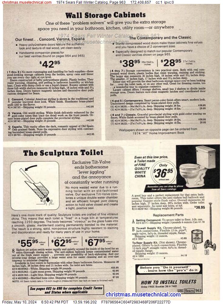1974 Sears Fall Winter Catalog, Page 963