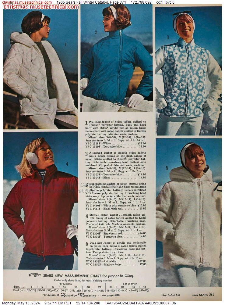1965 Sears Fall Winter Catalog, Page 371