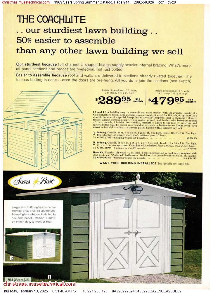 1969 Sears Spring Summer Catalog, Page 944