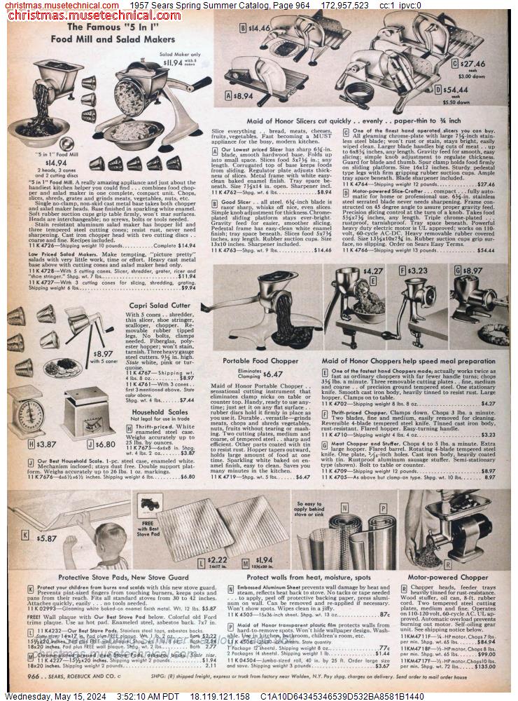 1957 Sears Spring Summer Catalog, Page 964