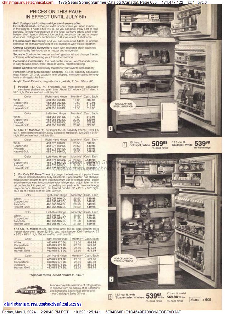 1975 Sears Spring Summer Catalog (Canada), Page 605