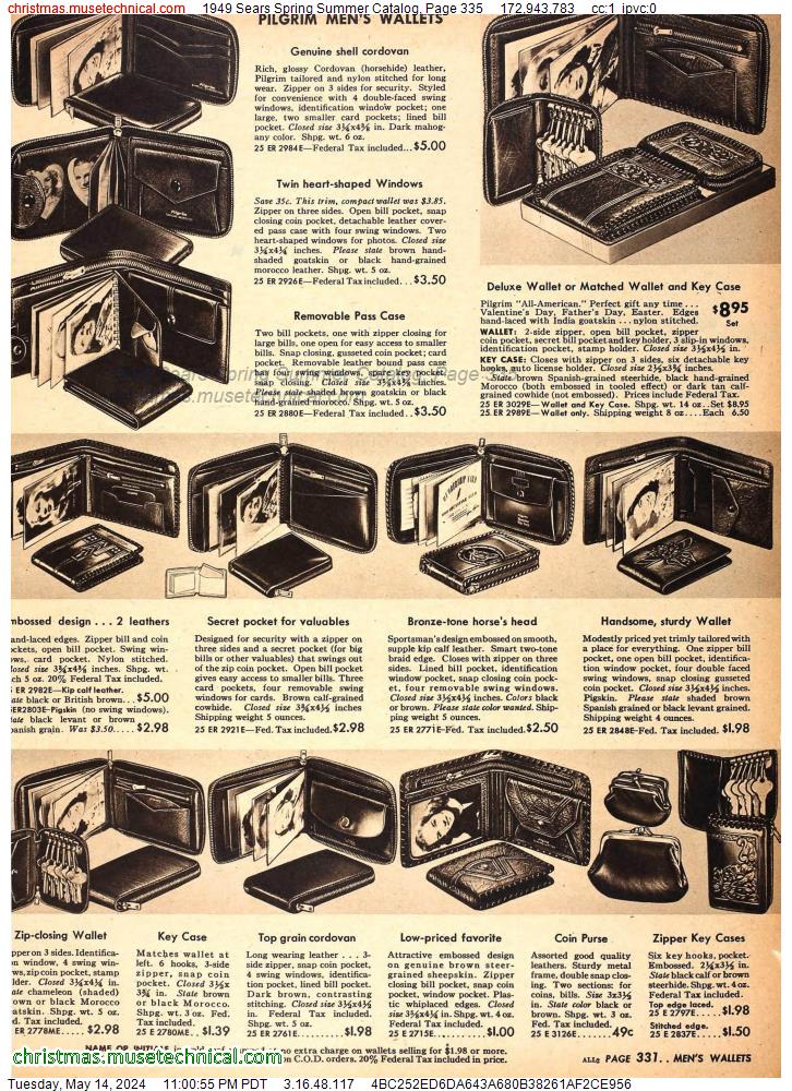 1949 Sears Spring Summer Catalog, Page 335