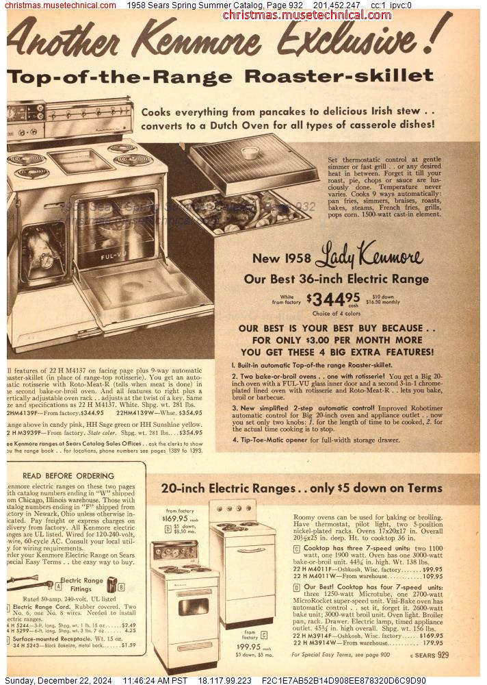 1958 Sears Spring Summer Catalog, Page 932