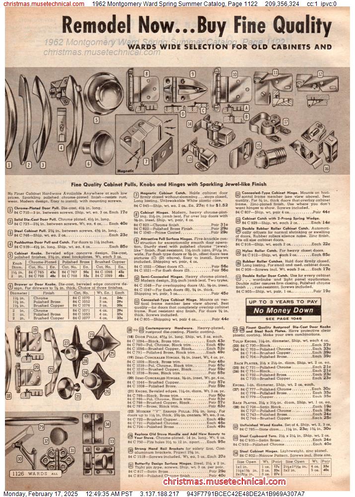 1962 Montgomery Ward Spring Summer Catalog, Page 1122