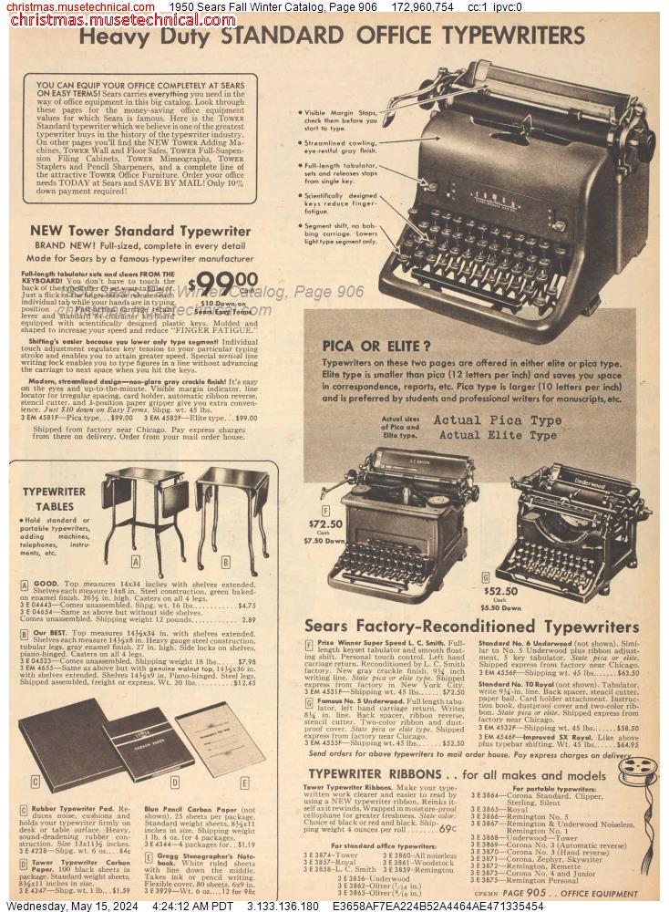 1950 Sears Fall Winter Catalog, Page 906