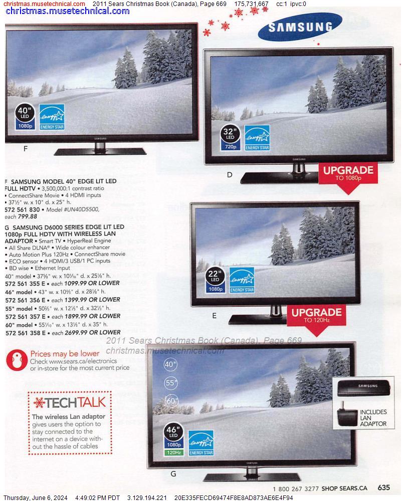 2011 Sears Christmas Book (Canada), Page 669
