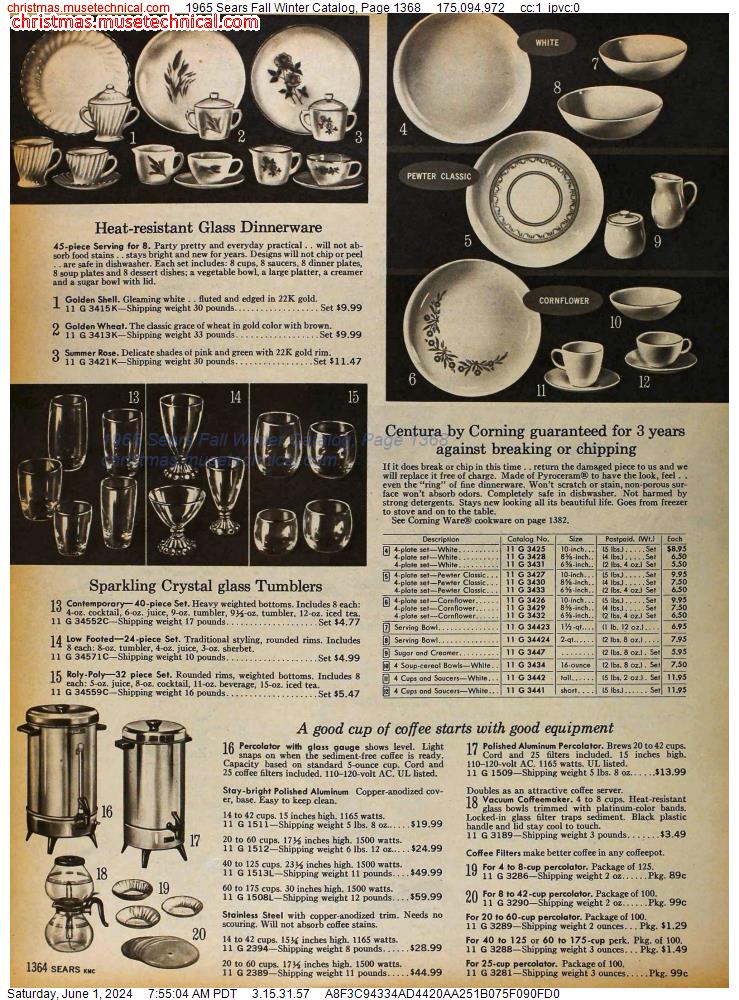 1965 Sears Fall Winter Catalog, Page 1368
