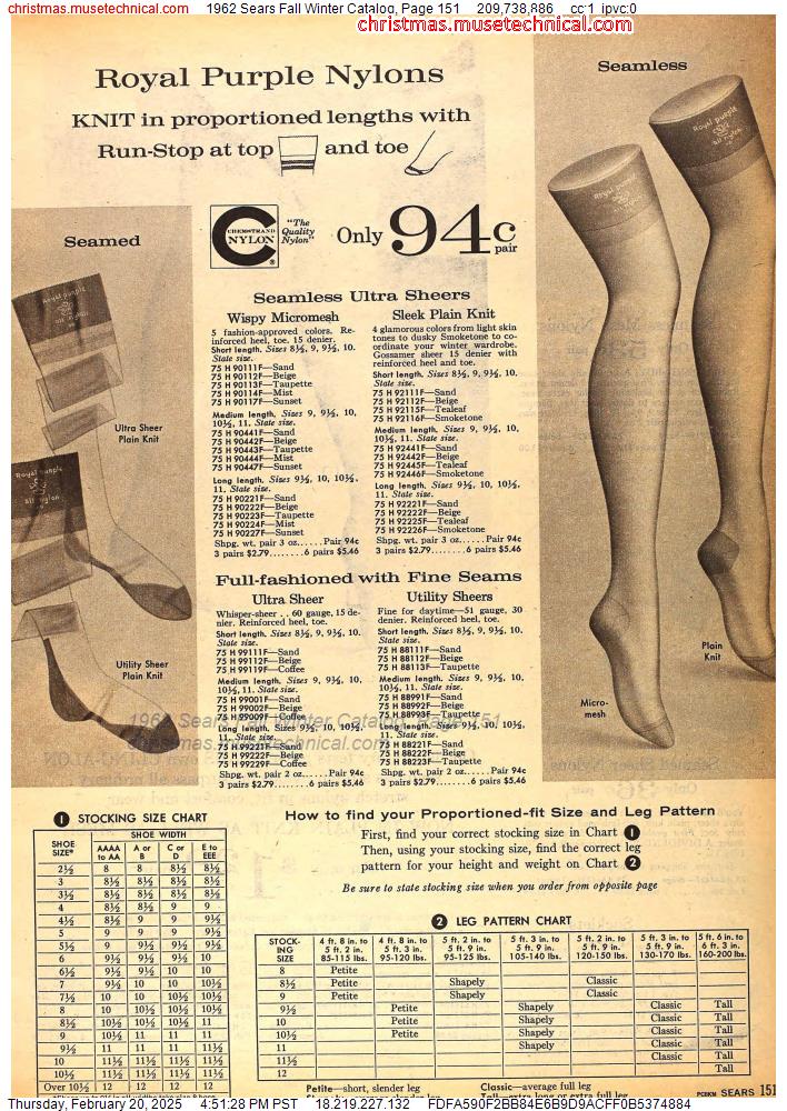 1962 Sears Fall Winter Catalog, Page 151