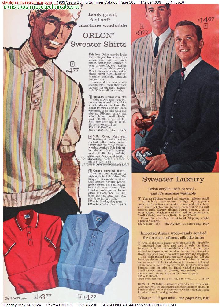 1963 Sears Spring Summer Catalog, Page 560