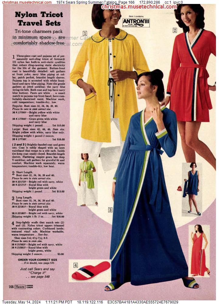 1974 Sears Spring Summer Catalog, Page 166