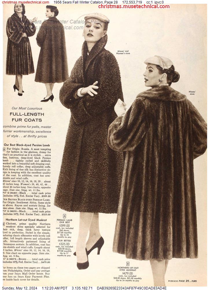 1956 Sears Fall Winter Catalog, Page 28